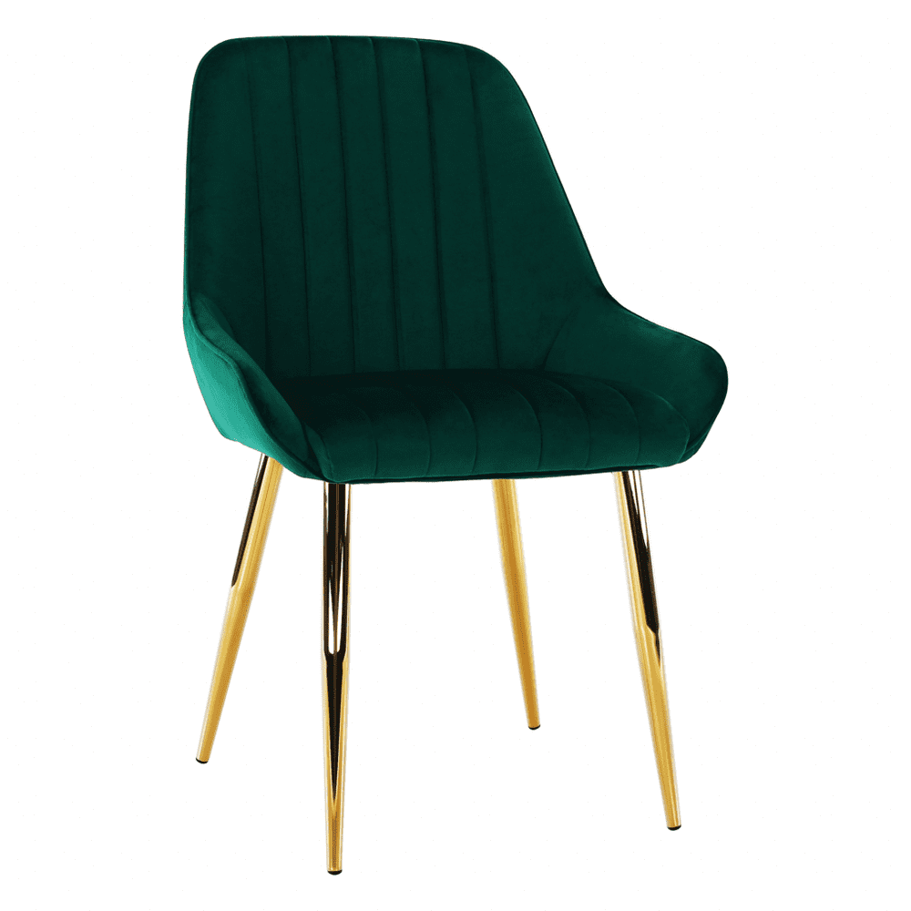 KONDELA Jedálenská stolička, smaragdová / gold chróm-zlatý, PERLIA